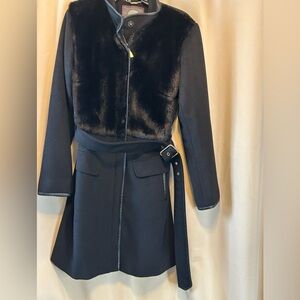 Vince Camuto Black Teddy Jacket with Faux Fur